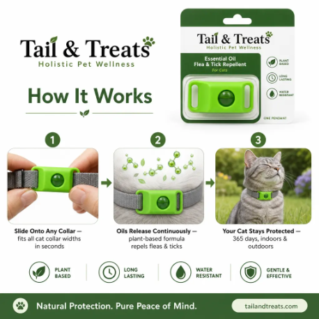 Natural Flea & Tick Protection Pendant for Cats (12 Month Supply)