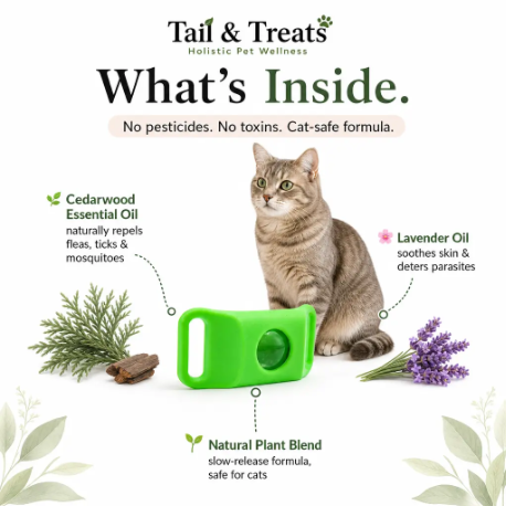 Natural Flea & Tick Protection Pendant for Cats (12 Month Supply)