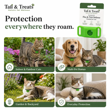 Natural Flea & Tick Protection Pendant for Cats (12 Month Supply)